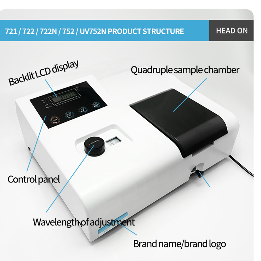 Qiujing Digitale Display Handleiding 4-6NM Zichtbare Spectrofotometer Met Geïmporteerde Wolfraamlamp 721/722N/722N/S